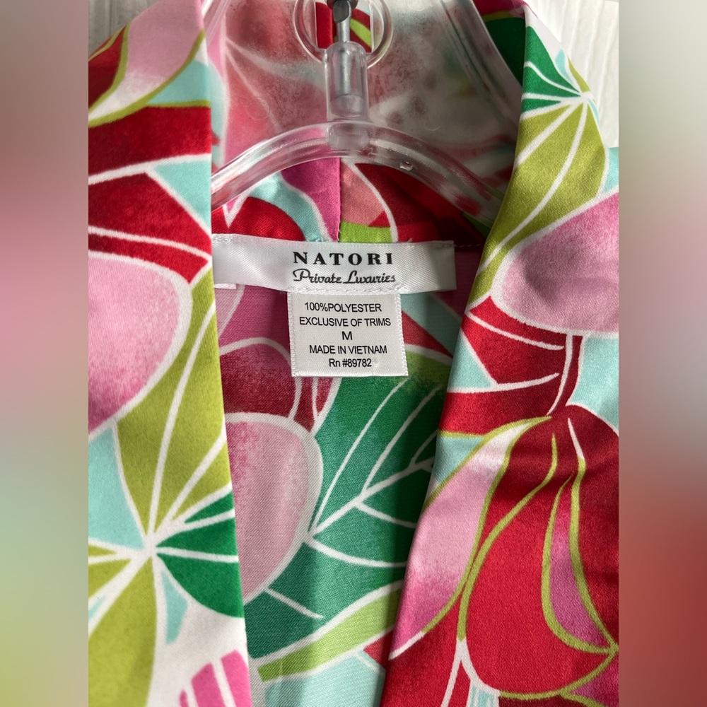 Natori Private Luxuries Star Blossom Kimono Caftan Robe Size M (NO BELT) - Picture 3 of 7
